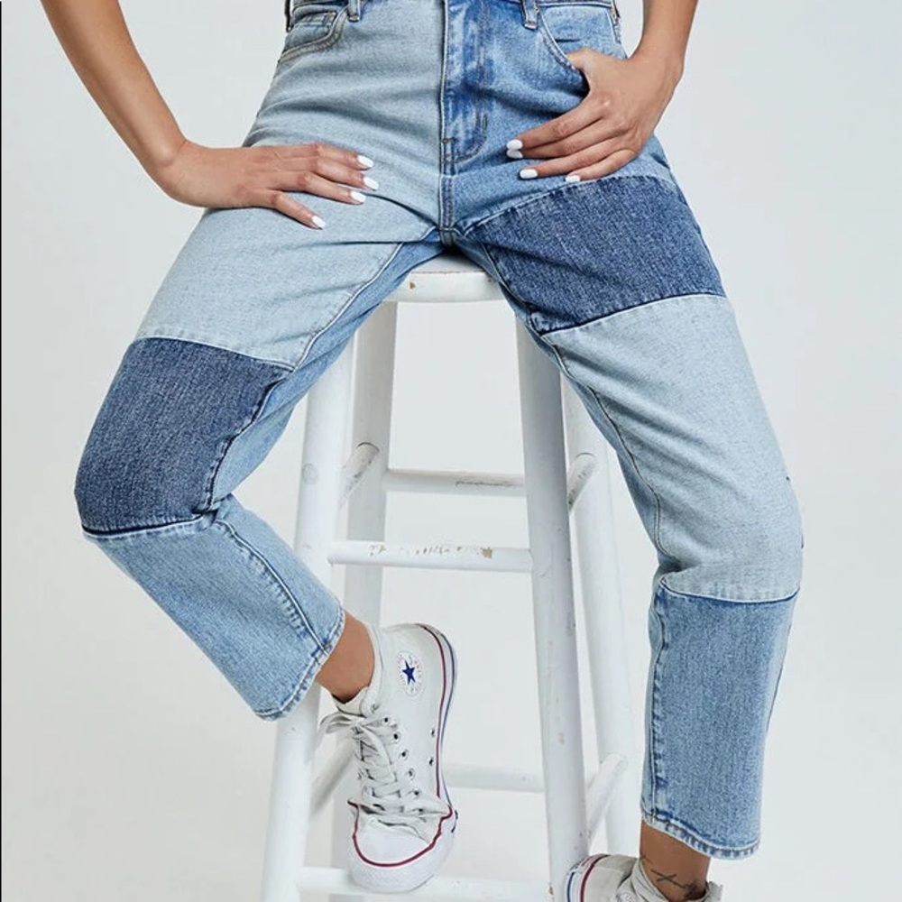 pacsun patchwork mom jeans